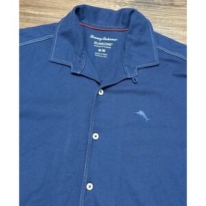 Tommy Bahama Tropicool IslandZone Knit Camp Shirt Egyptian Blue Men's Sz M
